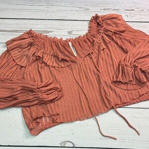 ANTHROPOLOGIE Rosie Ruffle Poet  Blouse Size M